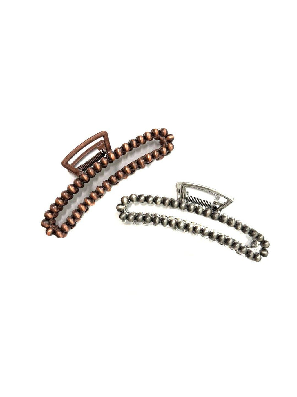 Western Navajo Pearl Hair Claw: Silver