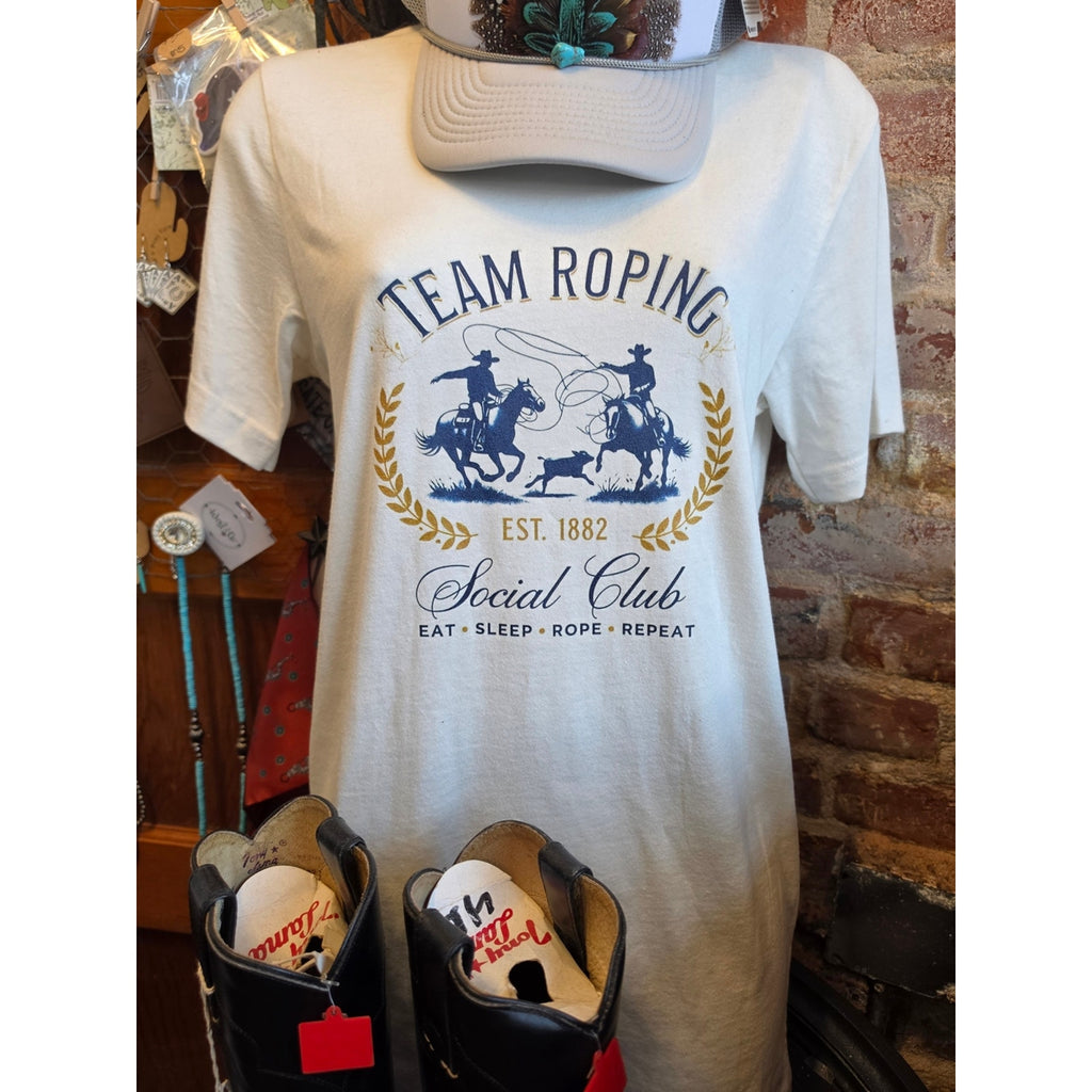 Team Roping Social Club Graphic Tee - White