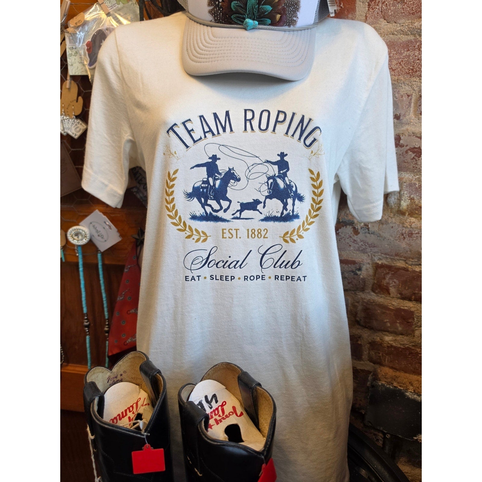 Team Roping Social Club Graphic Tee - White