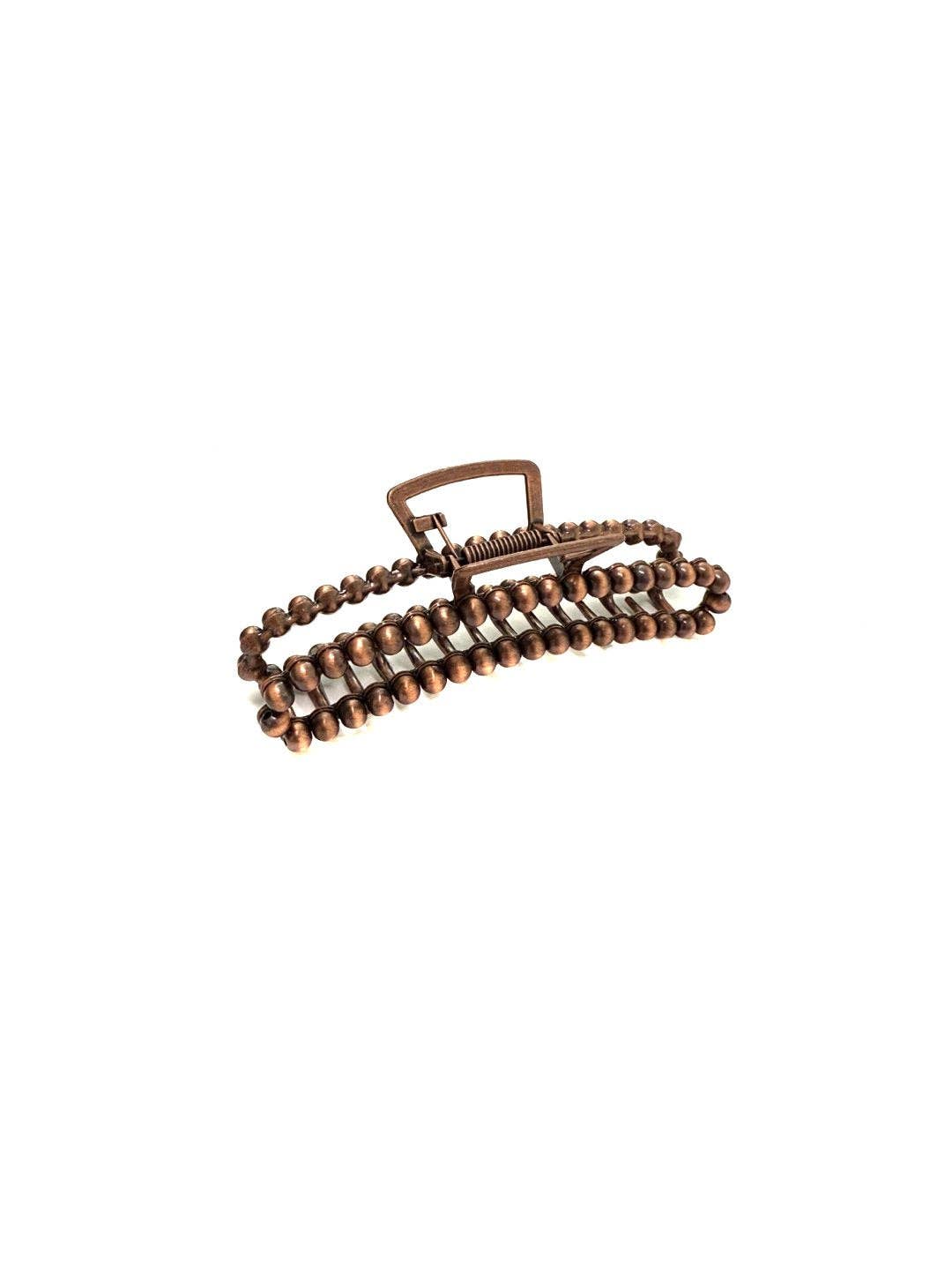 Western Navajo Pearl Hair Claw: Silver