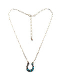 Western Horseshoe Turquoise Pendant Necklace