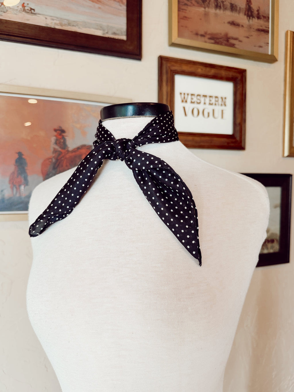 The Mini Polka Dot Wild Rag in Black