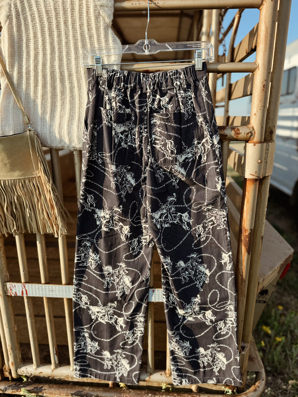 The Catching Cowboys Western Print Pants