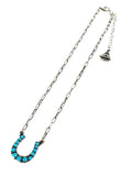 Western Horse Shoe Turquoise Necklace: TURQUOISE