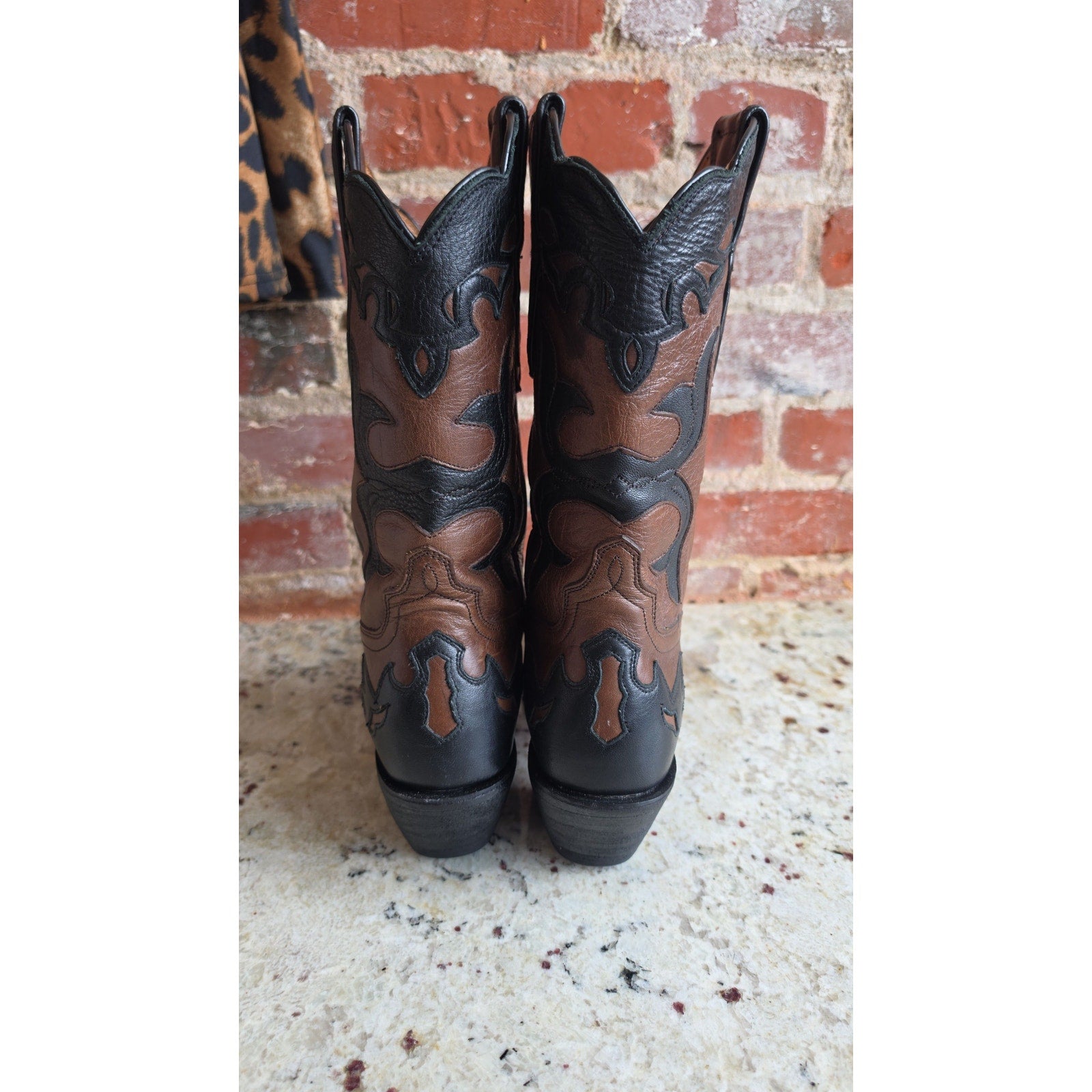 Brown and Black boots