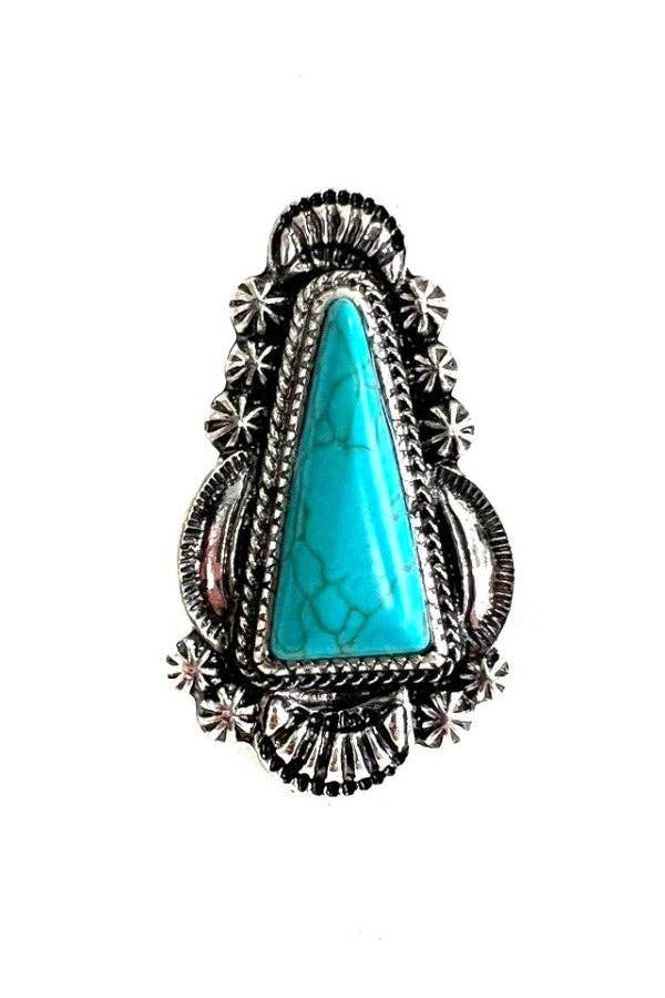 WESTERN CUFF RING: TURQUOISE