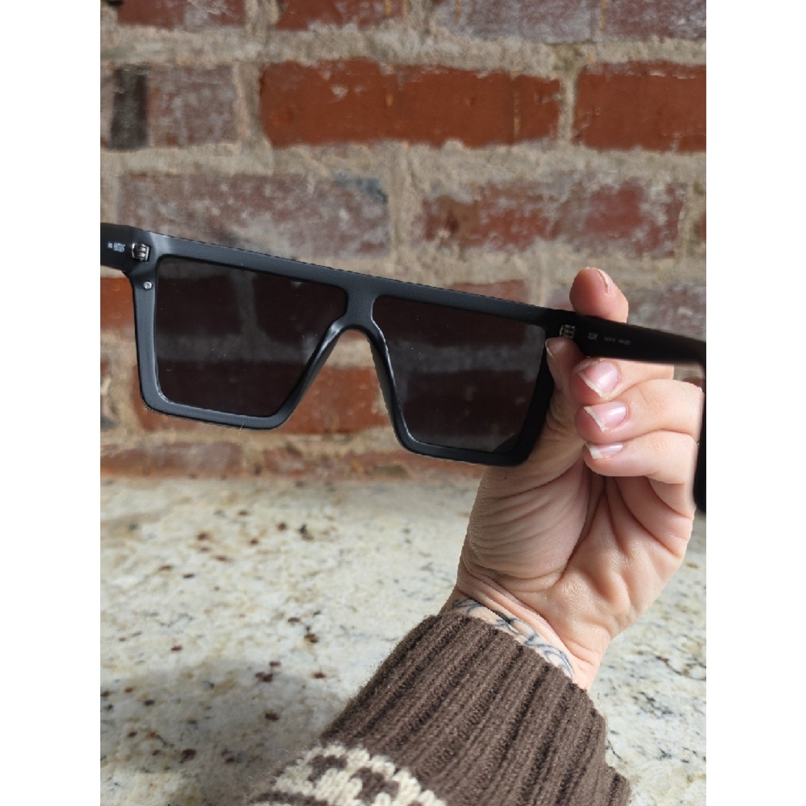 Quay Australia Black Shield Sunglasses with Gray Lenses