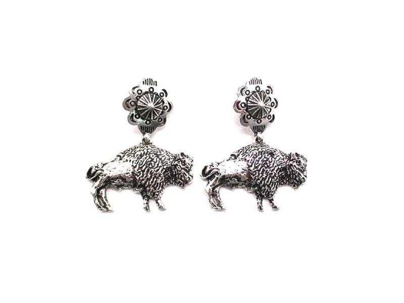 Western Buffalo Dangle Earring
