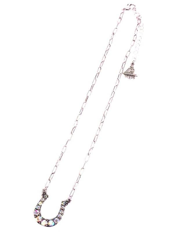 Western Horse Shoe Turquoise Necklace: TURQUOISE