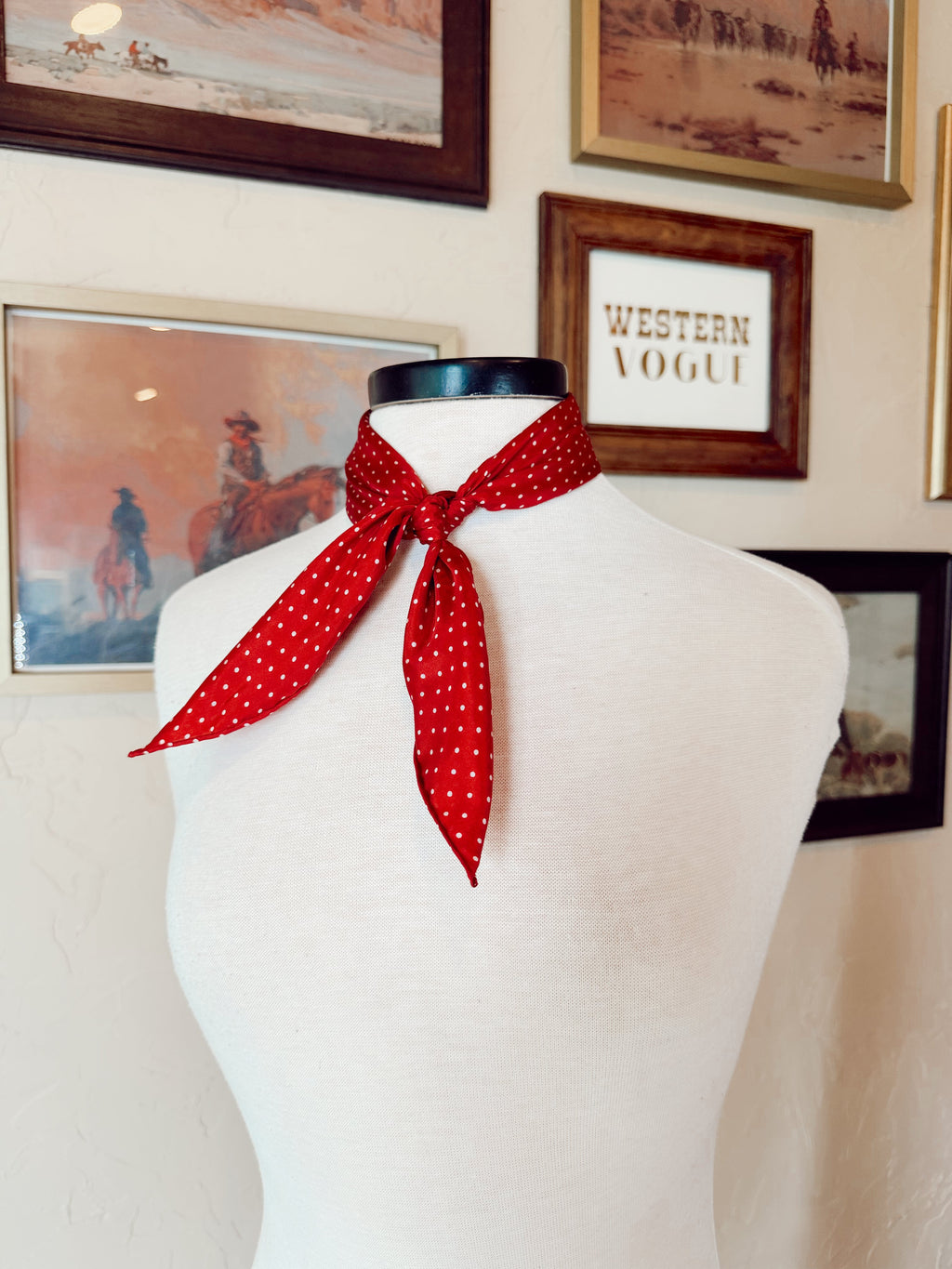 The Mini Polka Dot Wild Rag in Red