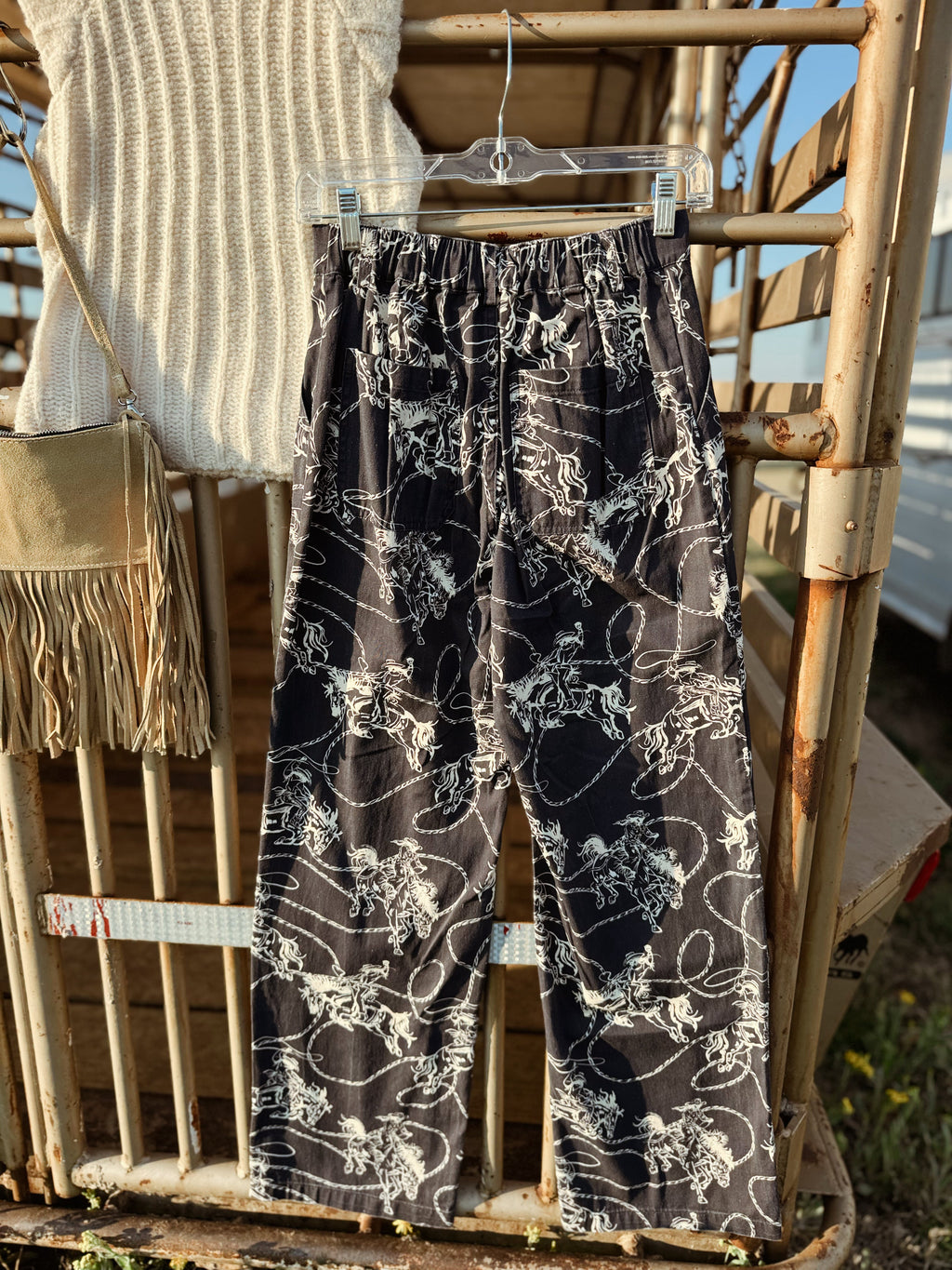 The Catching Cowboys Western Print Pants