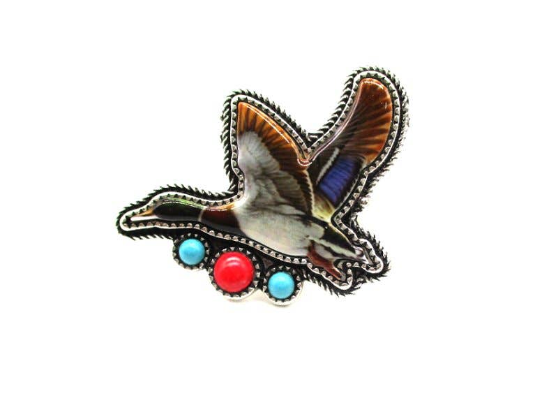Western Flying Duck Turquoise Cuff Ring