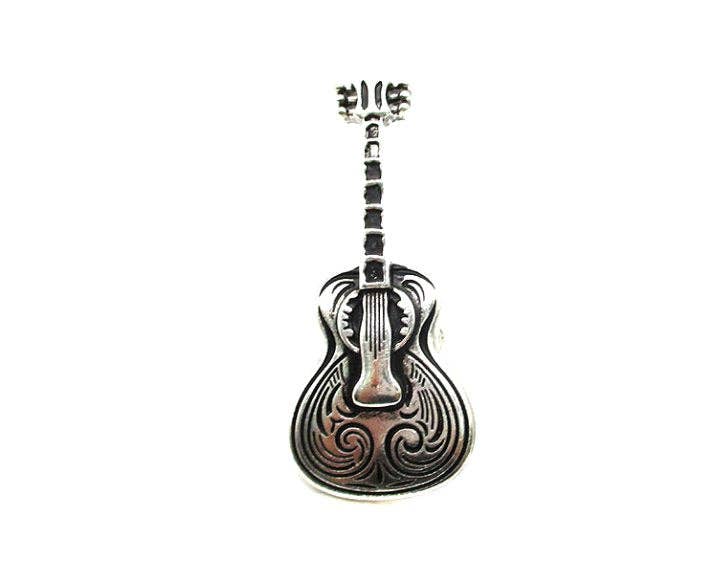 Western Etched Guitar Cuff Ring