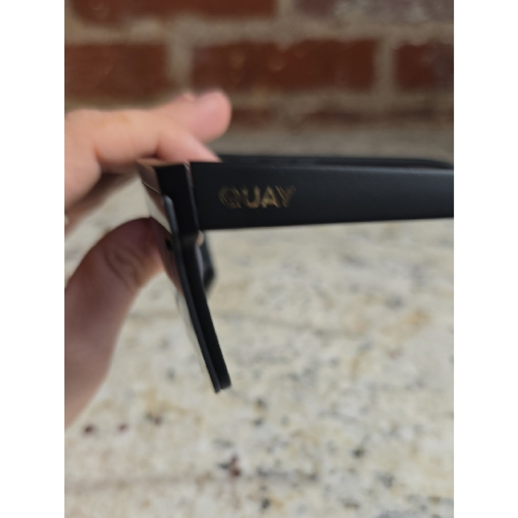 Quay Australia Black Shield Sunglasses with Gray Lenses