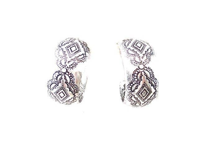 Western Etched Hoop Earring