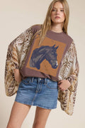 PRE-Order Vintage Horse Artwork Graphic Kantha Top