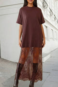 PRE-Order Lace Patchwork Short Sleeve Maxi Dress