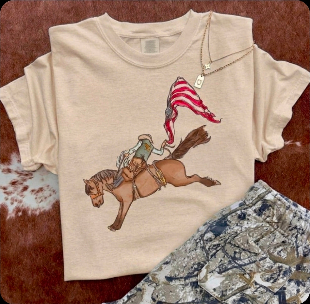 Land of the Bucking Brave  Graphic Tee