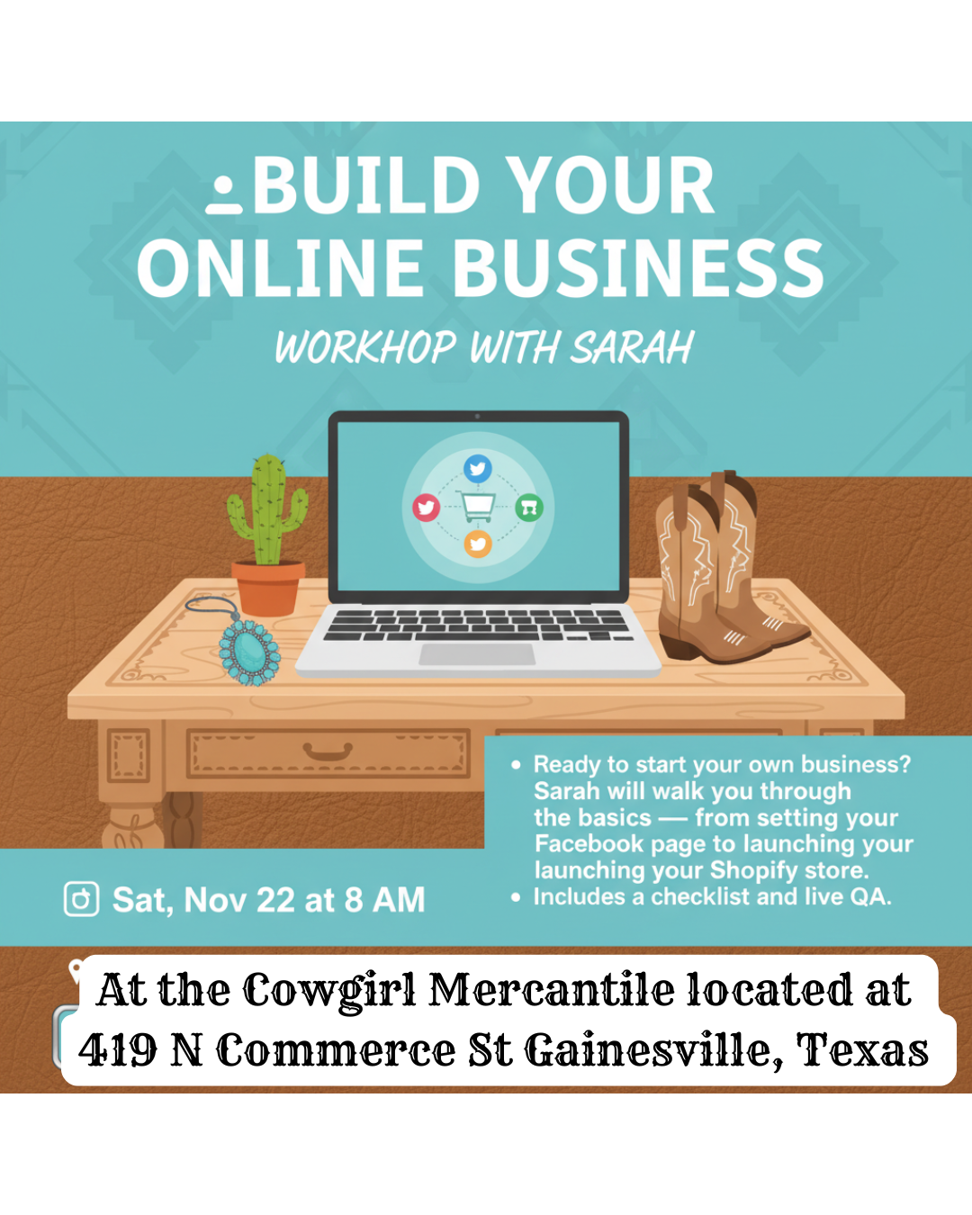 12/20/25- 💻 Build Your Online Business – Workshop with Sarah 🤠