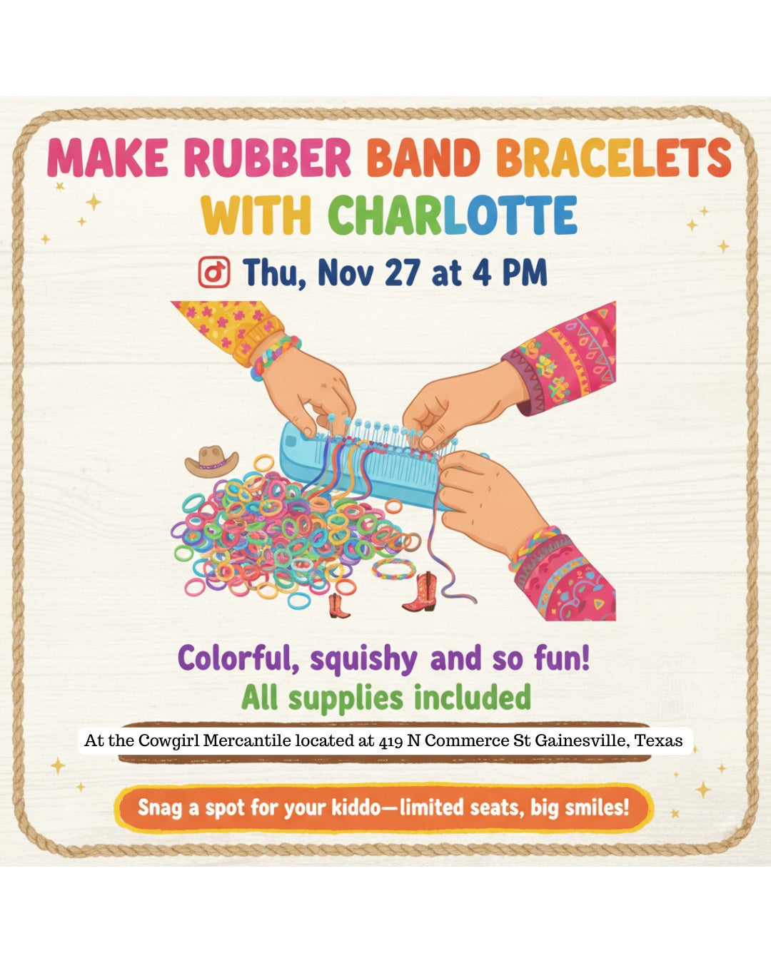 12/29/25- Make Bracelets with Charlotte